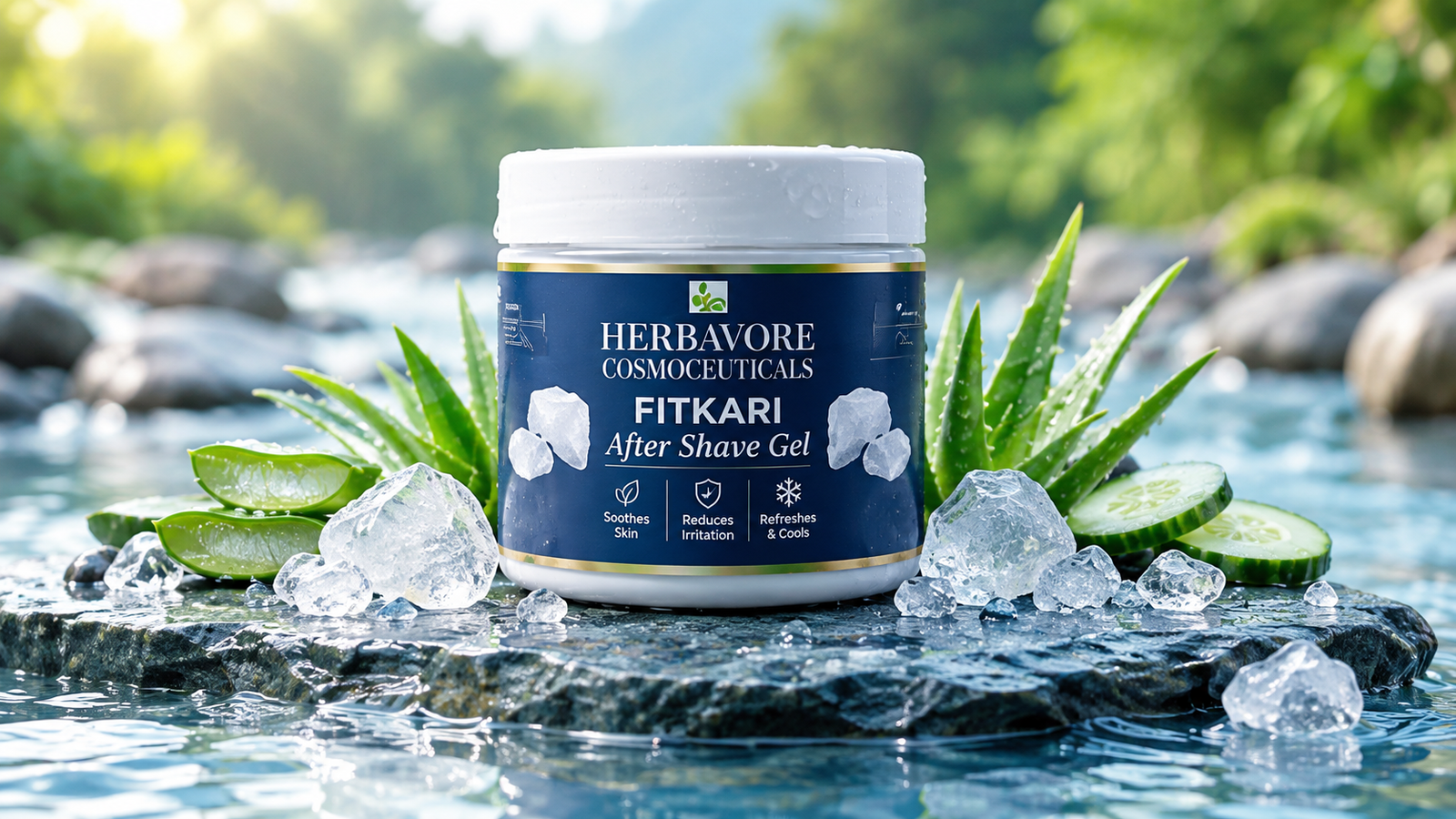 After shave gel and men's grooming skincare products for post-shaving care